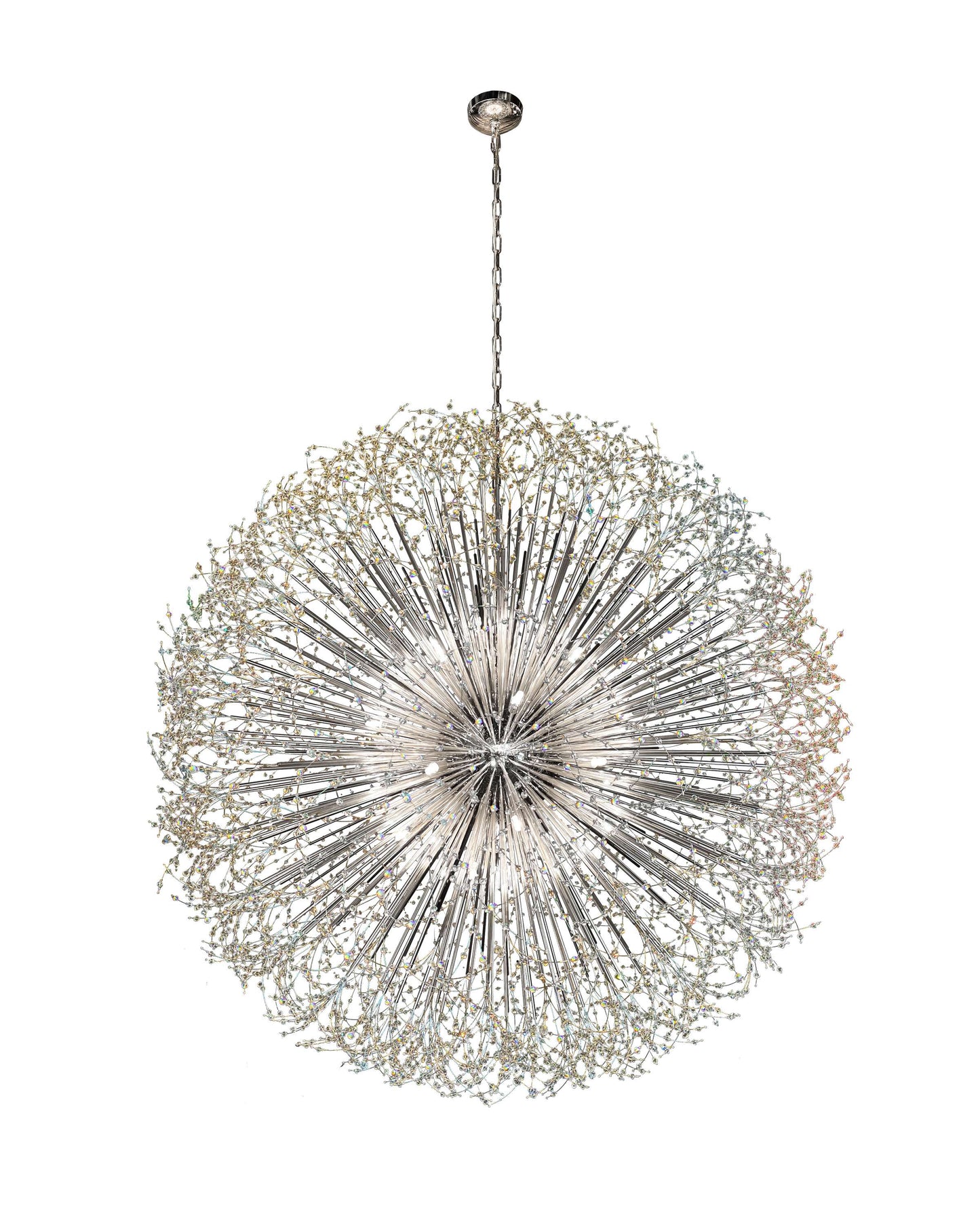 Dimmable chrome crystal chandelier lighting modern entryway