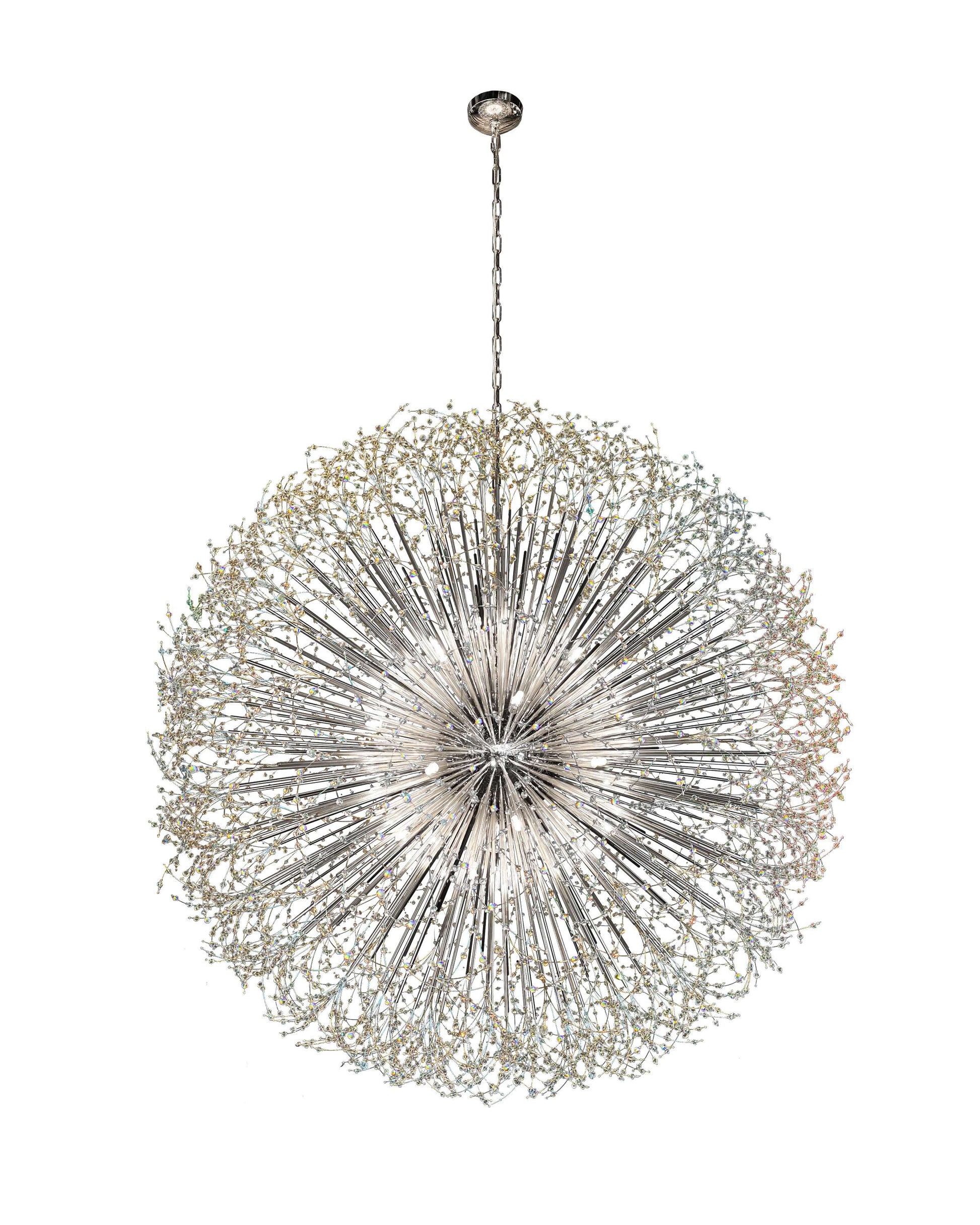 Dimmable chrome crystal chandelier lighting modern entryway