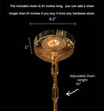 Gold ceiling canopy with adjustable chain for chandelier installation