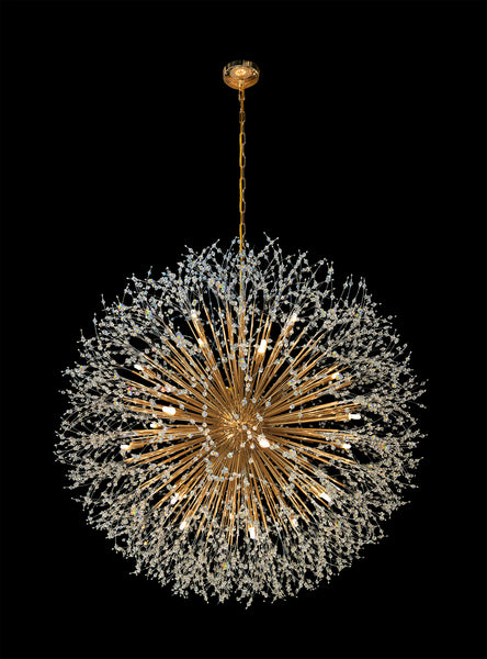 Luxury Gold Starburst Crystal Chandelier 47 inch – Statement Lighting Fixture