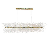 gold 54 inch Crystal linear dimmable  chandelier  
