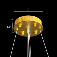 Ceiling canopy of gold branch chandelier with size measurement
