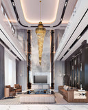 Opulent crystal chandelier centerpiece for foyer or hotel lobby.