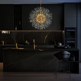 Luxury gold crystal 32 inch chandelier for kitchen island 