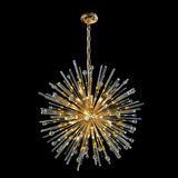 Luxury gold glass pendant chandelier with radiant glow and modern elegance.
