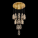 Luxury Modern Crystal Chandelier – 23 Dimmable LED Lights, Cascading Drop Design for Staircase Gold Finish