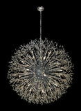  Modern dimmable chrome crystal chandelier with starburst design
