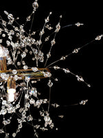 Starburst Chandelier 54" Wide Linear Crystal Gold Modern Lighting