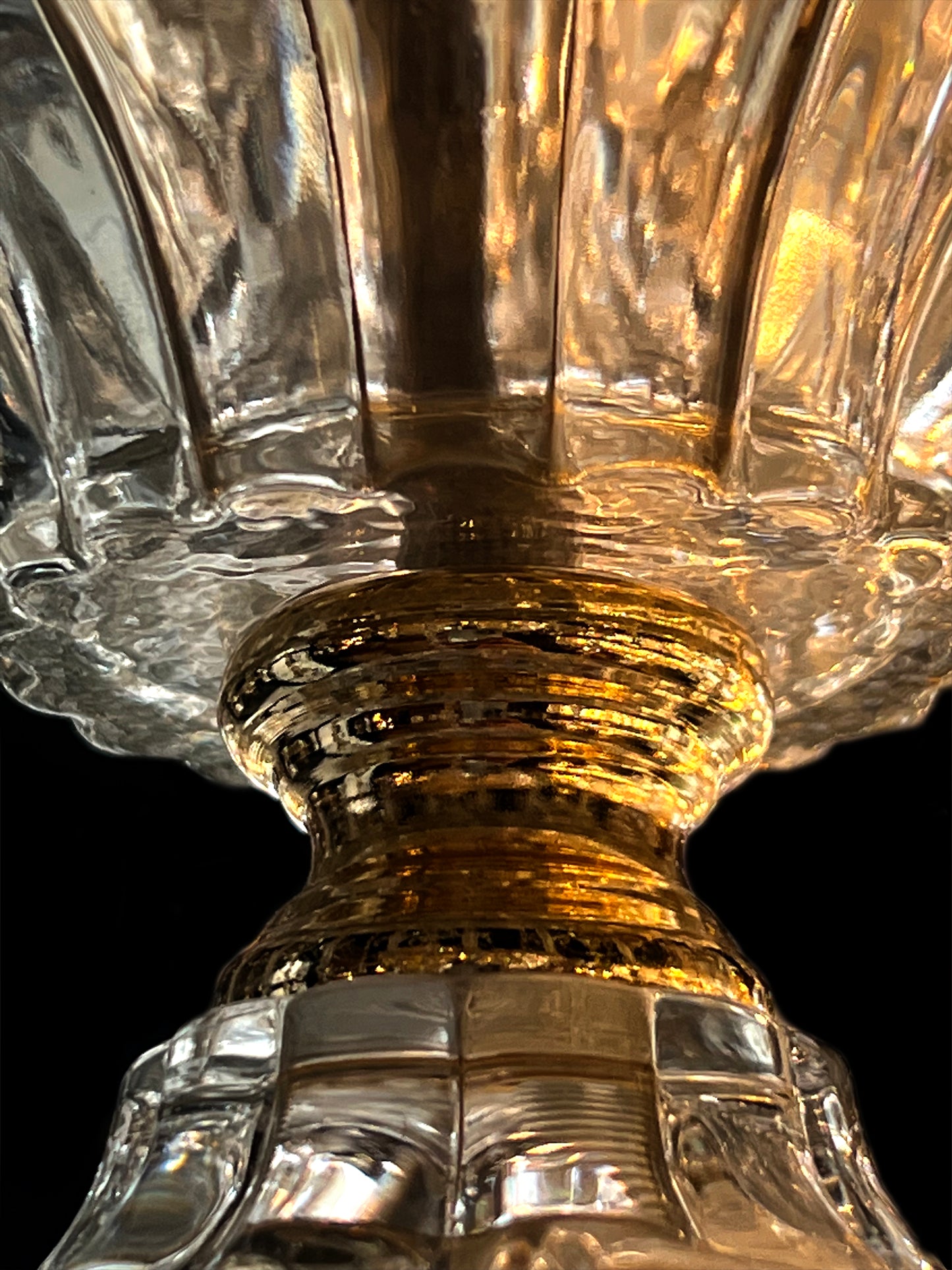 Vintage Crystal Teardrop Gold Chandelier 40"