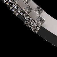 Close-up of premium K9 crystal detailing on chrome ring chandelier