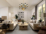Vintage Crystal Chandelier Gold Pendant Chandelier 10- Lights