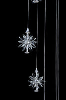 Side view showing precision-cut crystals on spiral  LED chandelier