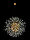 Modern gold starburst crystal chandelier dimmable luxury ceiling light

