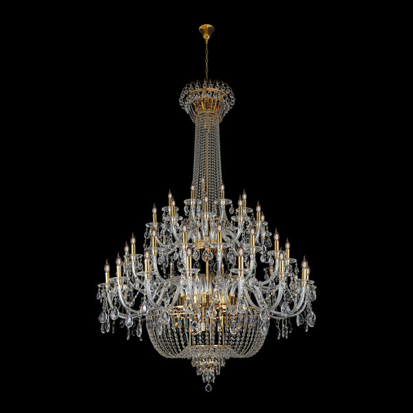 Gold Empire Crystal Chandelier Grand Traditional Statement 56"