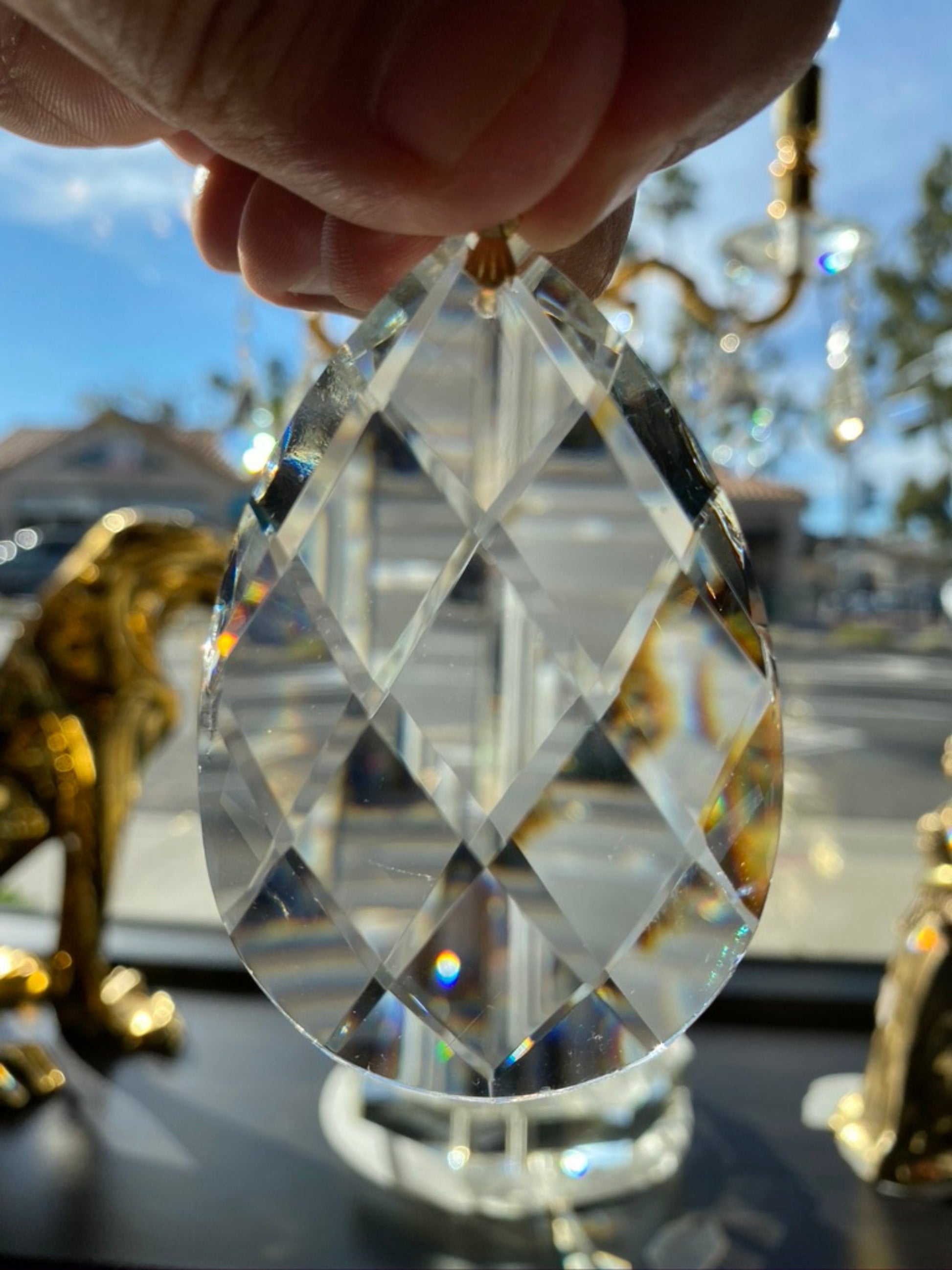 63mm tear drop crystal size detail for chandelier replacement