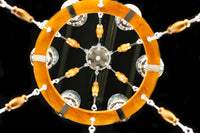 Rustic Wood Chandelier 18 Light Glass Cover Shade Lighting Fixture Chandelier