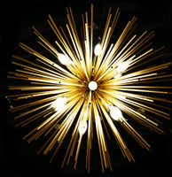 Sputnik Chandelier 27" W Gold 12 Lights pendant Light