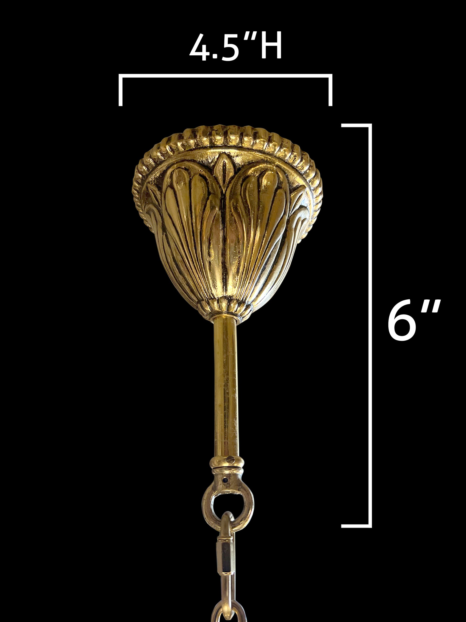 brass chandelier canopy with detailed Italian craftsmanship