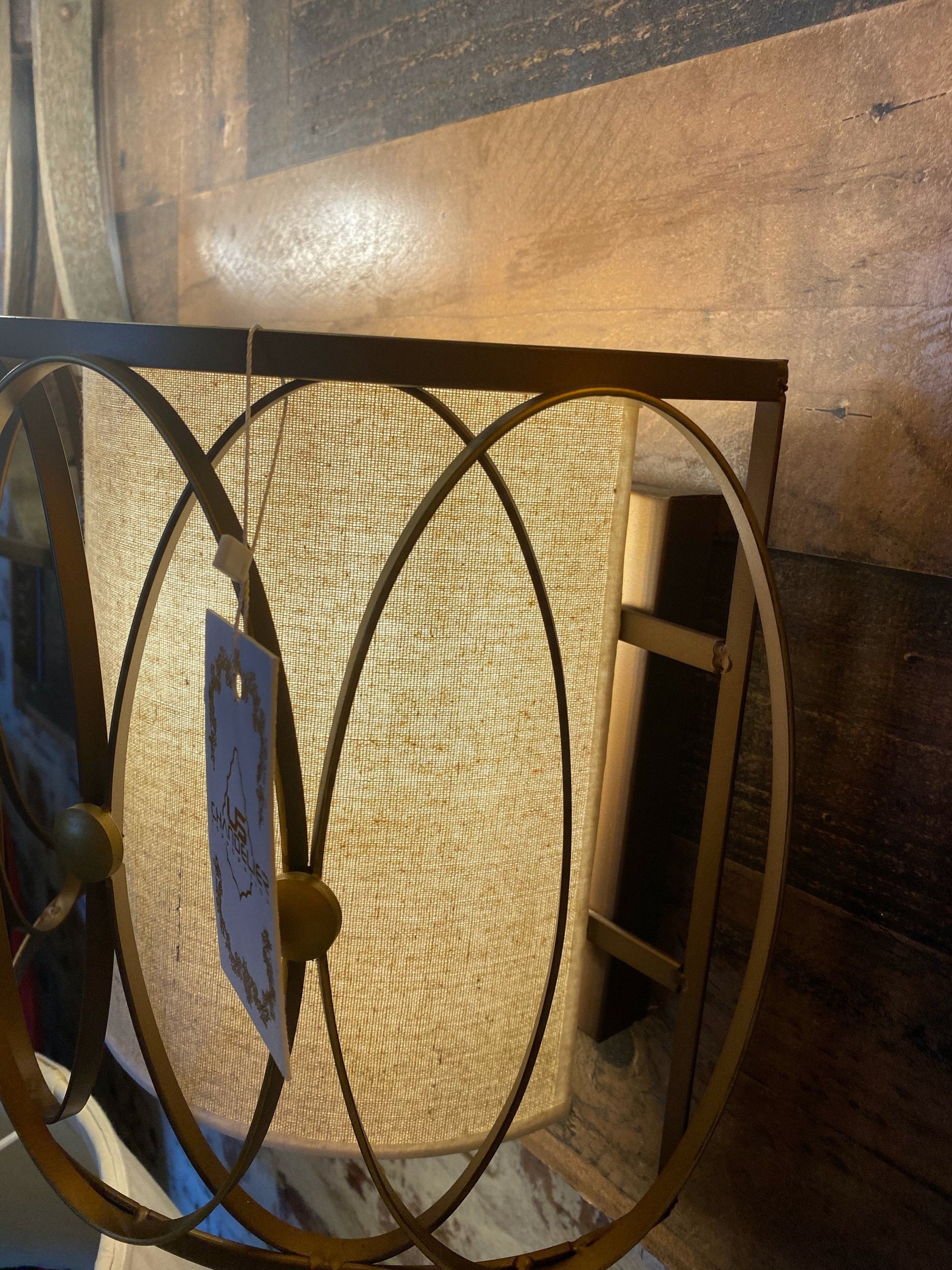 Fabric shade bronze wall sconce lighting glow