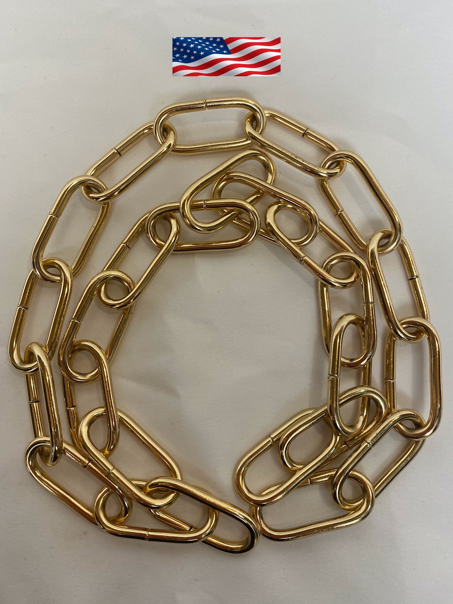 Coiled gold chandelier chain iron finish
