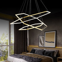 Luxury Acrylic Chandelier 31" Wide Gold LED Multi- Light Pendant