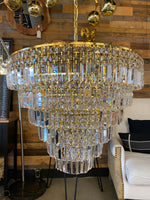 Luxury Crystal Chandelier 28" Wide Gold Pendant Chandelier