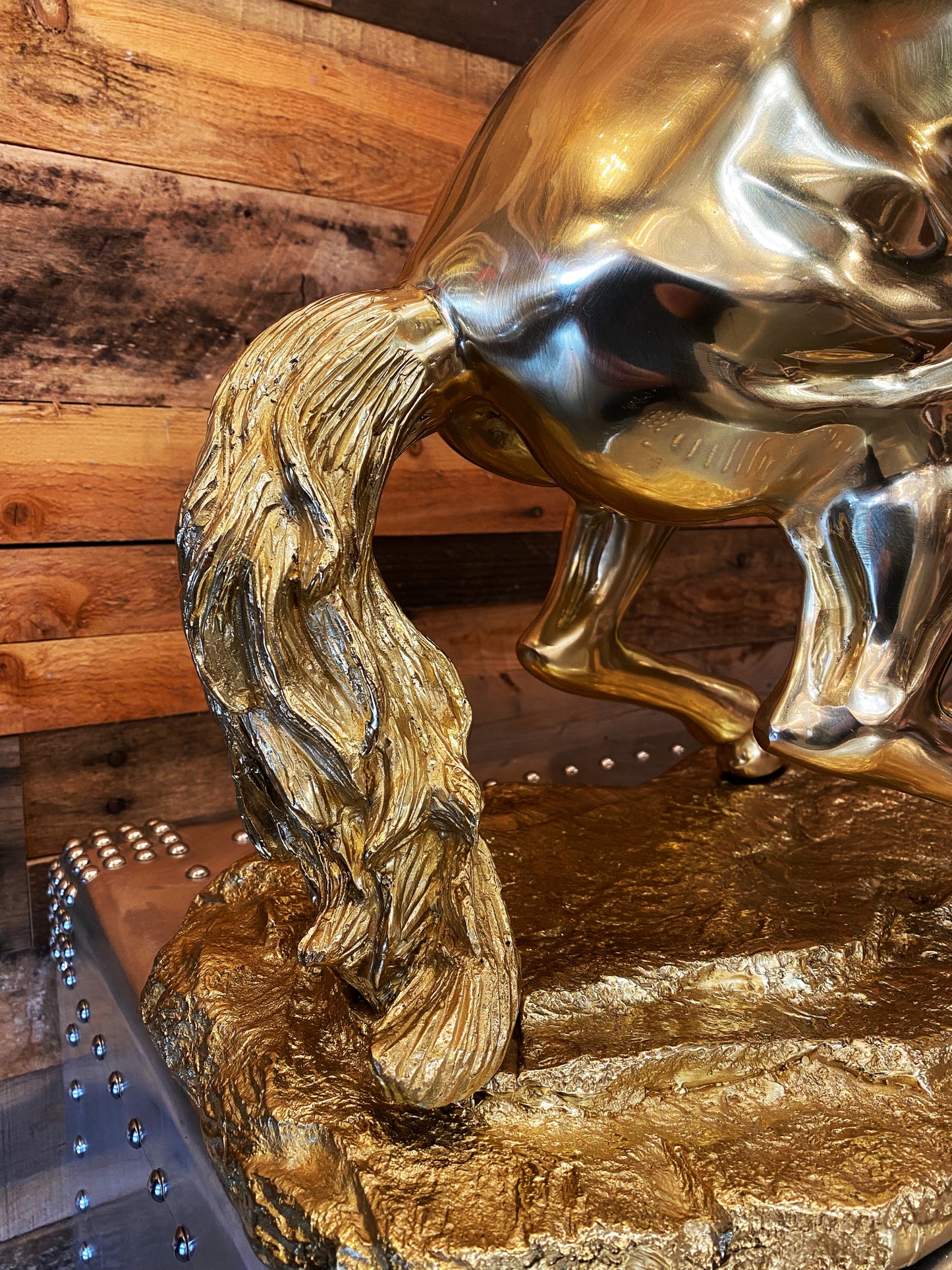 Luxury Solid Brass Rearing Horse Statue – Handmade Gold Decorative Sculpture for Home or Office