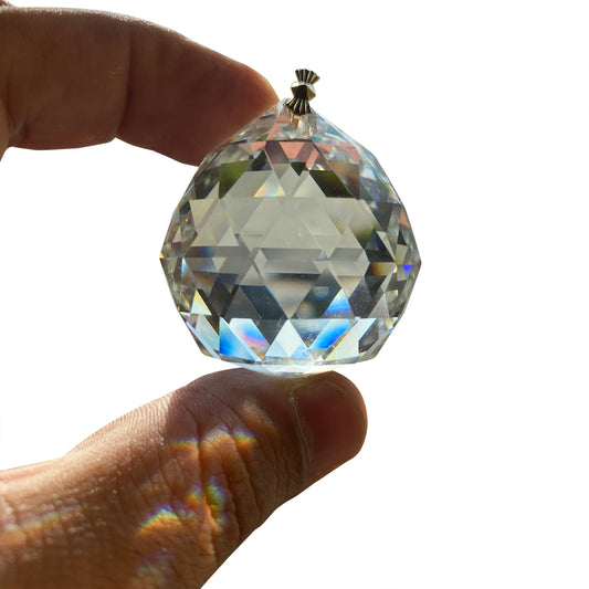 Crystal Ball, 30mm (1.18 Inch) - Pack of 10 with Brass Clips