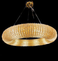 Crystal Chandelier 32" Wide Clear Round Chandelier