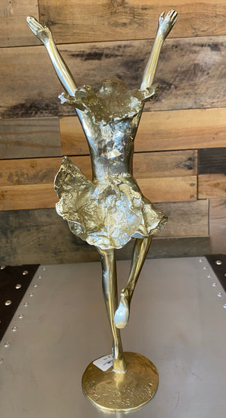 Handmade Bronze Ballerina Statue Brass Sculpture Vintage Art – US