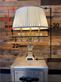 Crystal Brass Table Lamp 3-Light Brass Lamps