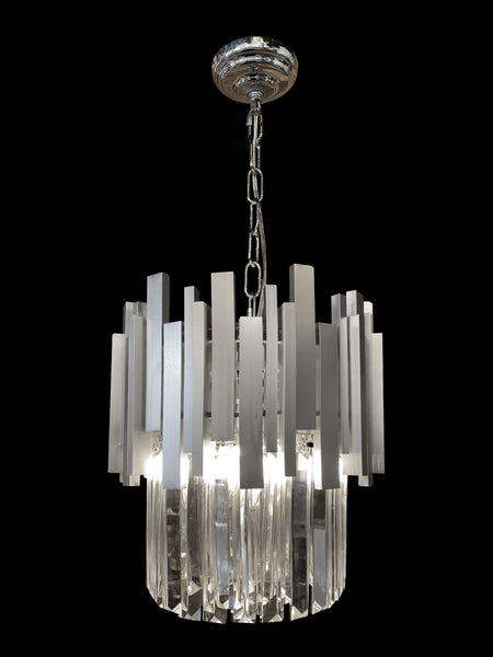 Luxury Chandelier 11" Wide Crystal LED 4-Light Pendant Light