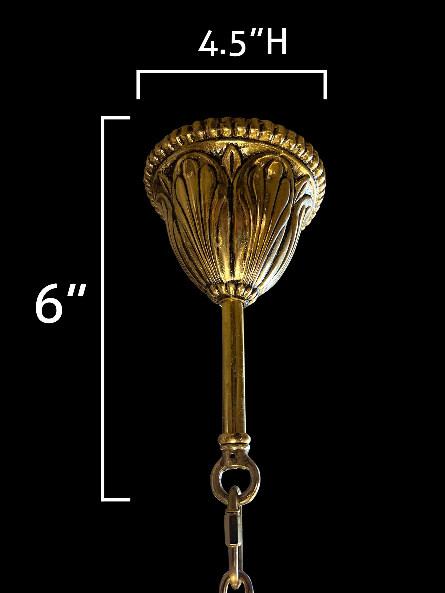 Decorative brass ceiling canopy and adjustable hanging chain