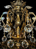 elegant brass crown with hand-cut crystal ornaments