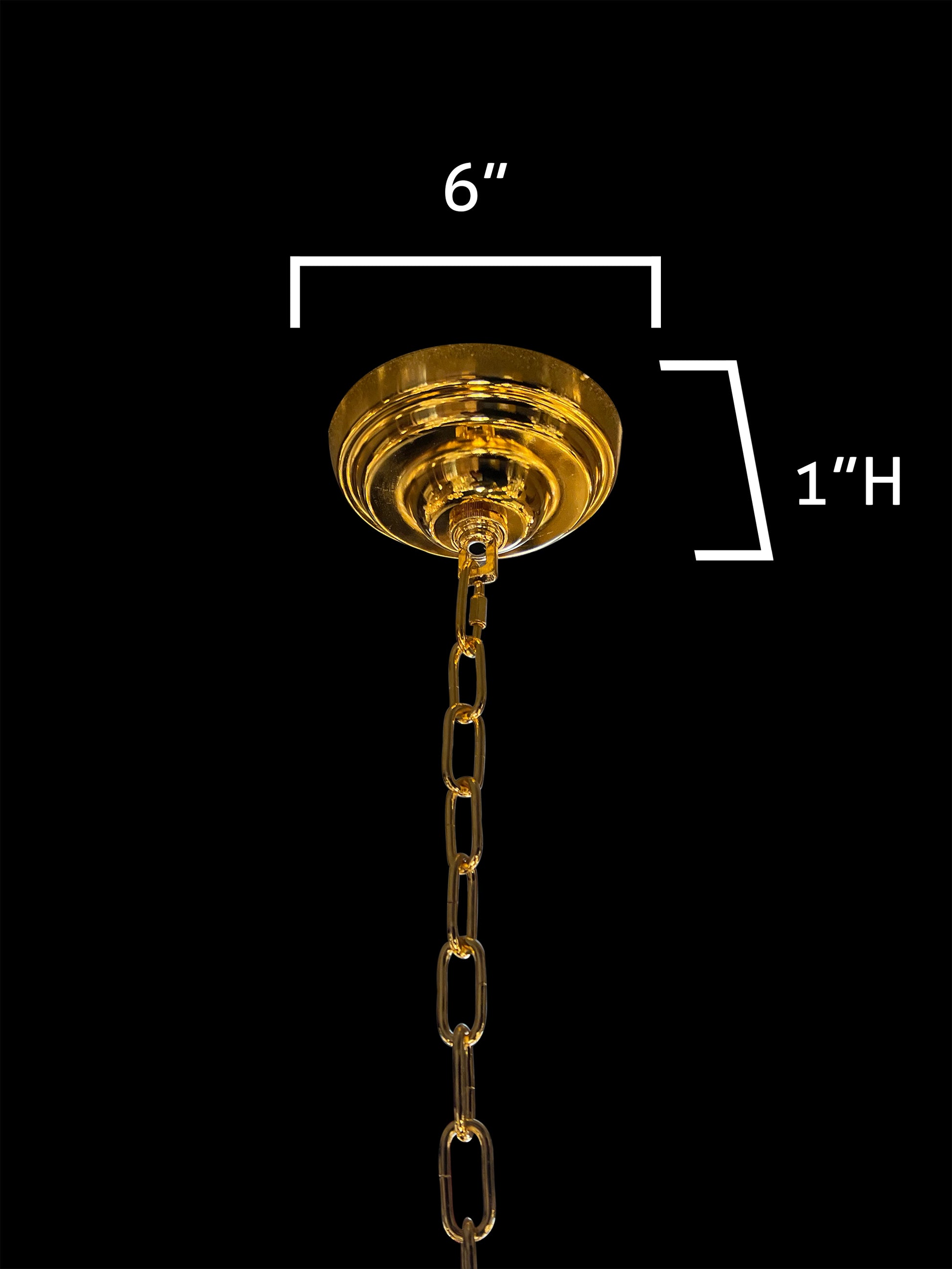  Gold chandelier canopy and hanging chain