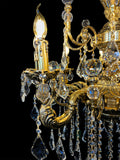 Side profile showing ornate Italian brass chandelier arms