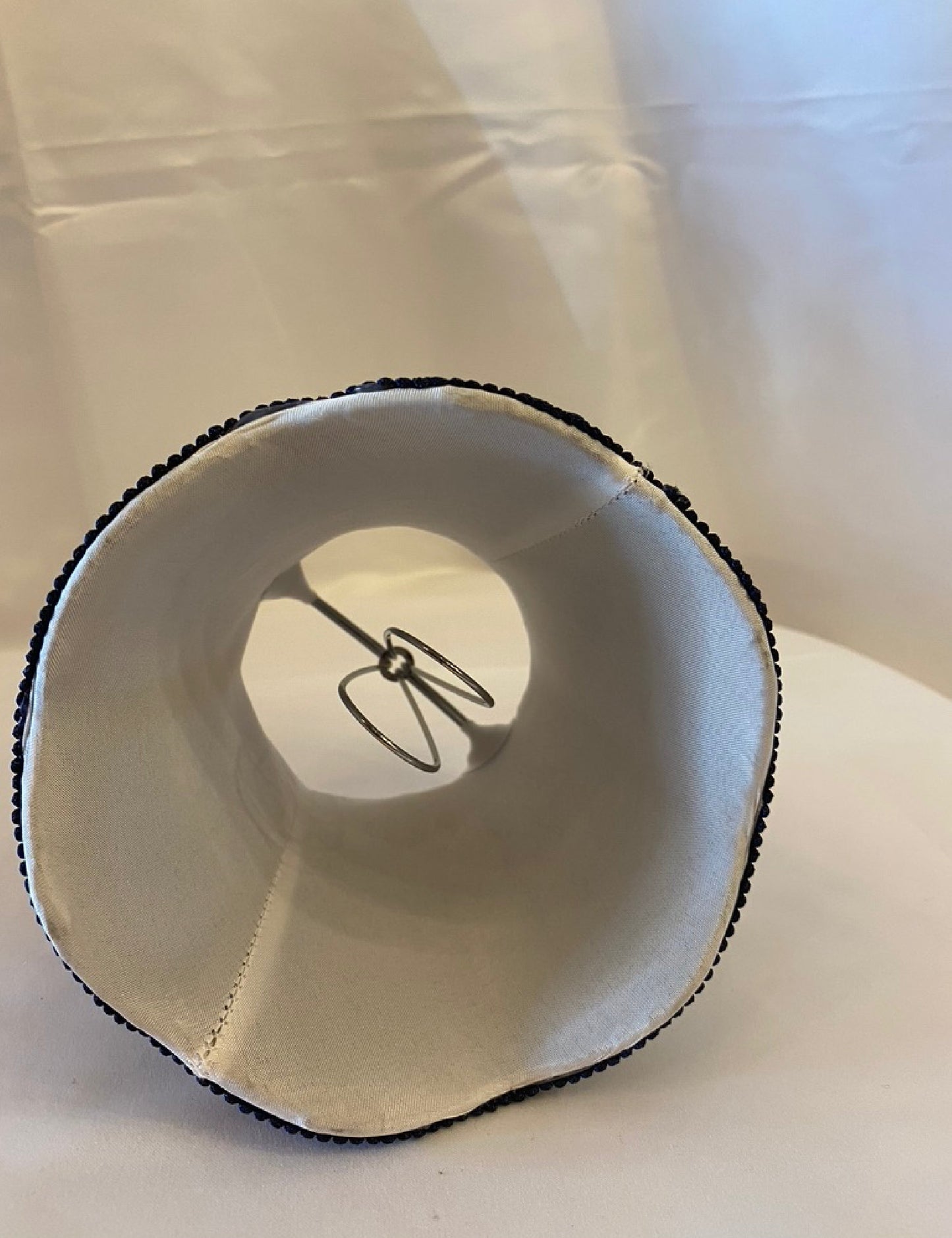 Interior metal clip detail of clip-on lamp shade