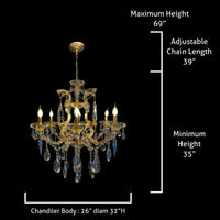 Maria Theresa Crystal Chandelier French Design Luxury Dimmable Classic Lighting