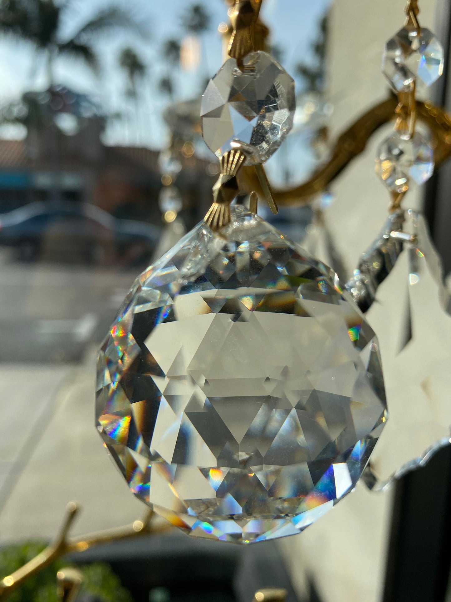 10-Pack 40mm Crystal Ball Prisms with Brass Clips – High-Quality Chandelier Replacement