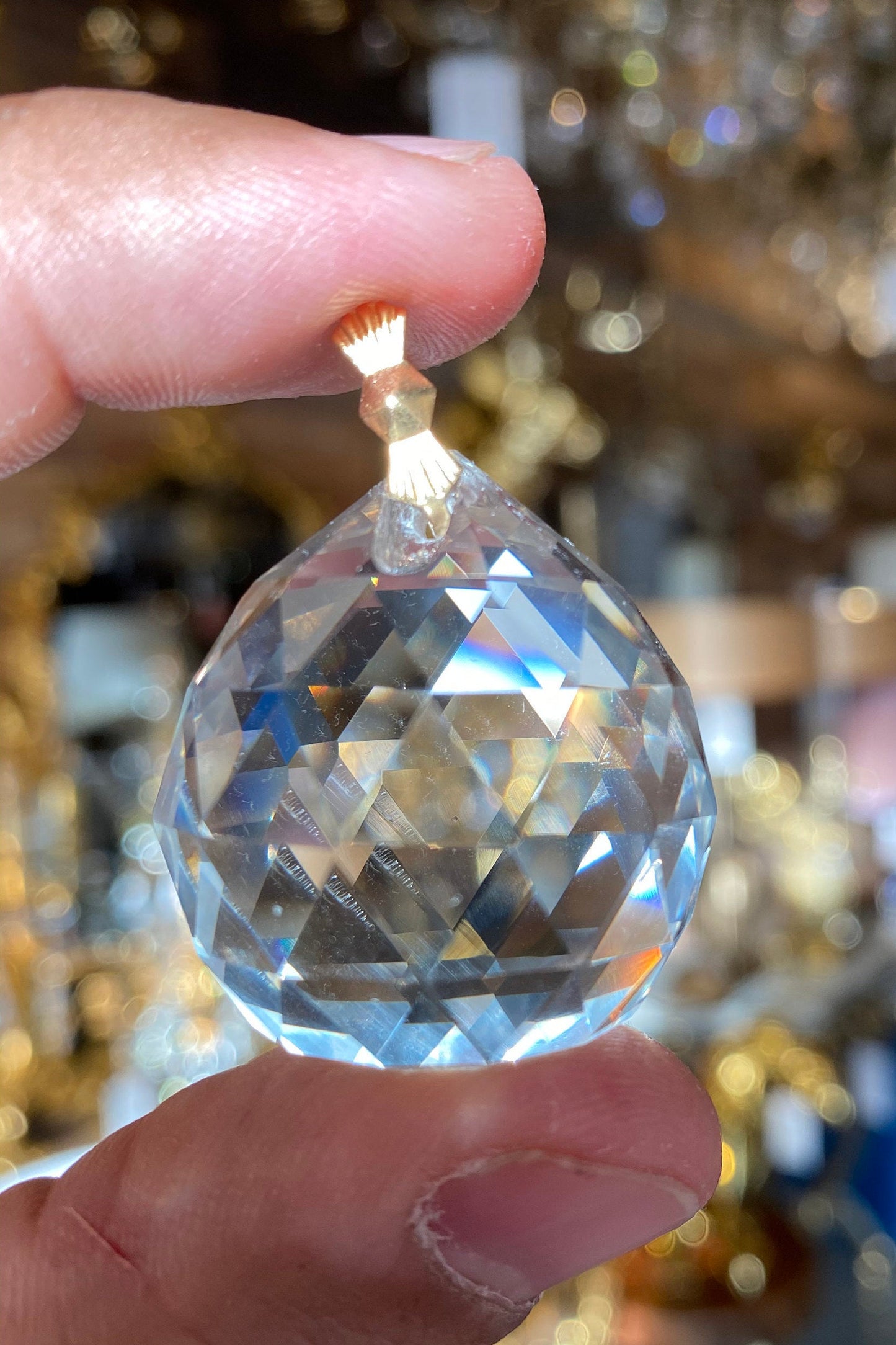 Crystal Ball, 30mm (1.18 Inch) - Pack of 10 with Brass Clips