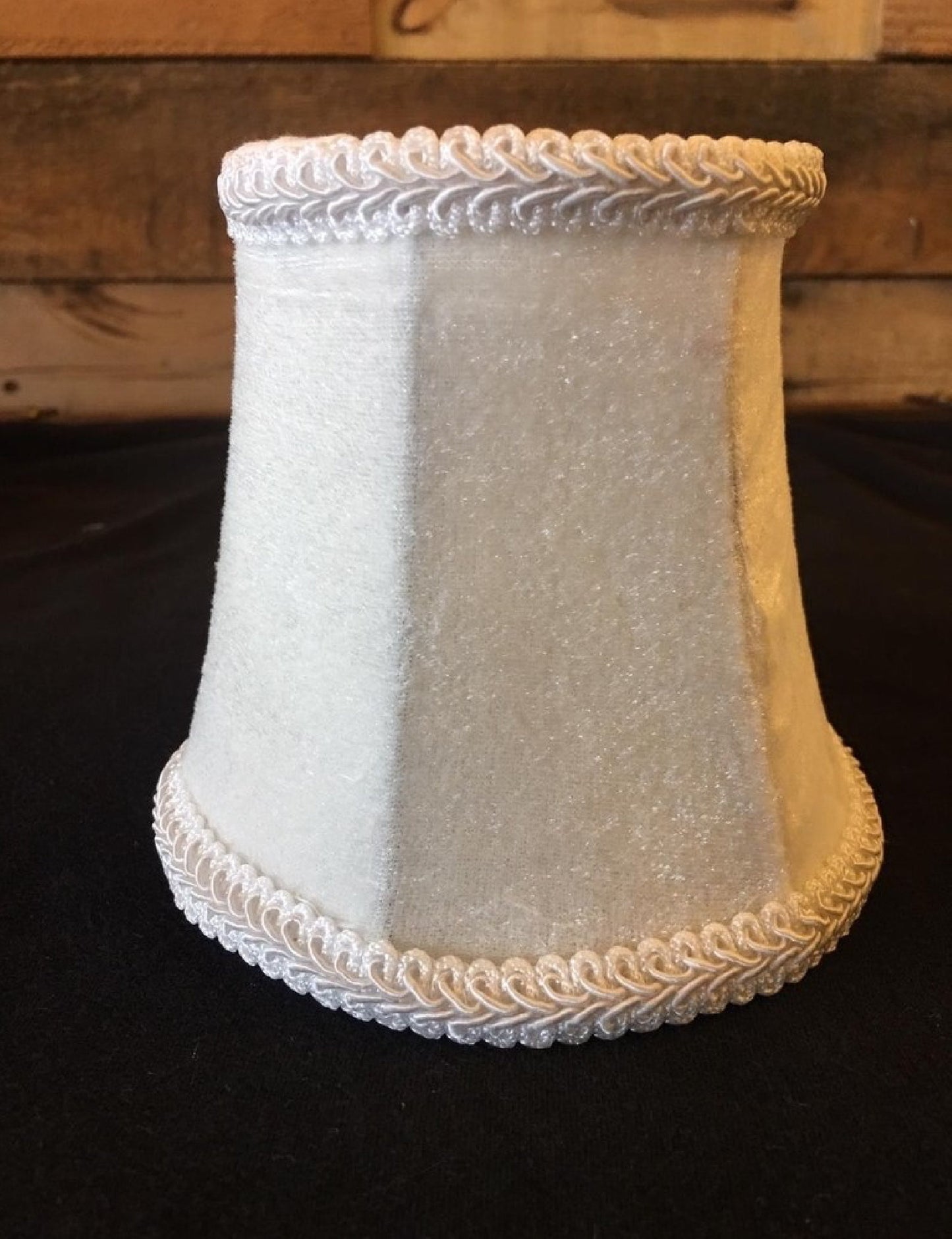 Handmade White Velvet Lamp Shade – Clip-On Small Shade for Chandeliers, Lamps