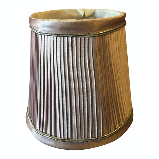 Handmade Pleated Satin Clip-On Lamp Shade,Elegant Small Shade for Chandeliers, Lamps