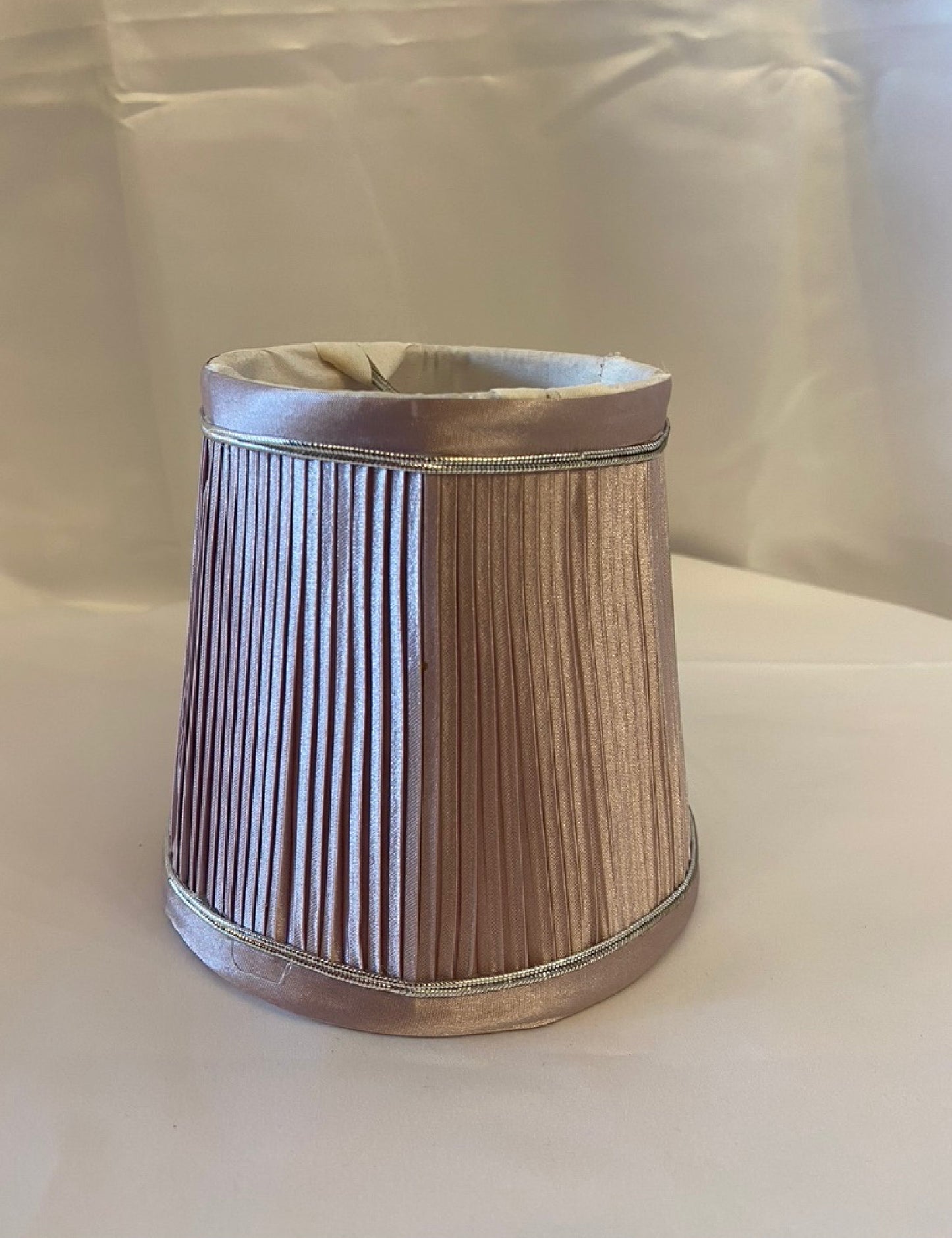 Handmade Pleated Satin Clip-On Lamp Shade,Elegant Small Shade for Chandeliers, Lamps