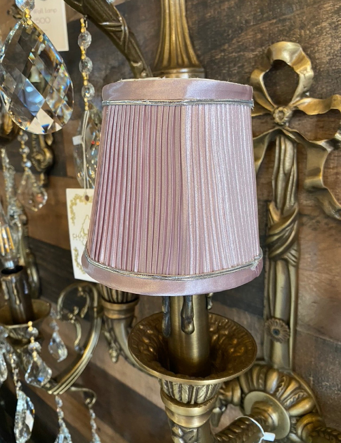Handmade Pleated Satin Clip-On Lamp Shade,Elegant Small Shade for Chandeliers, Lamps