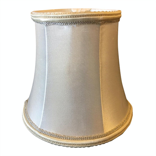 Handmade Satin Clip-On Lamp Shade – Off-White Small Shade for Chandeliers, Lamps