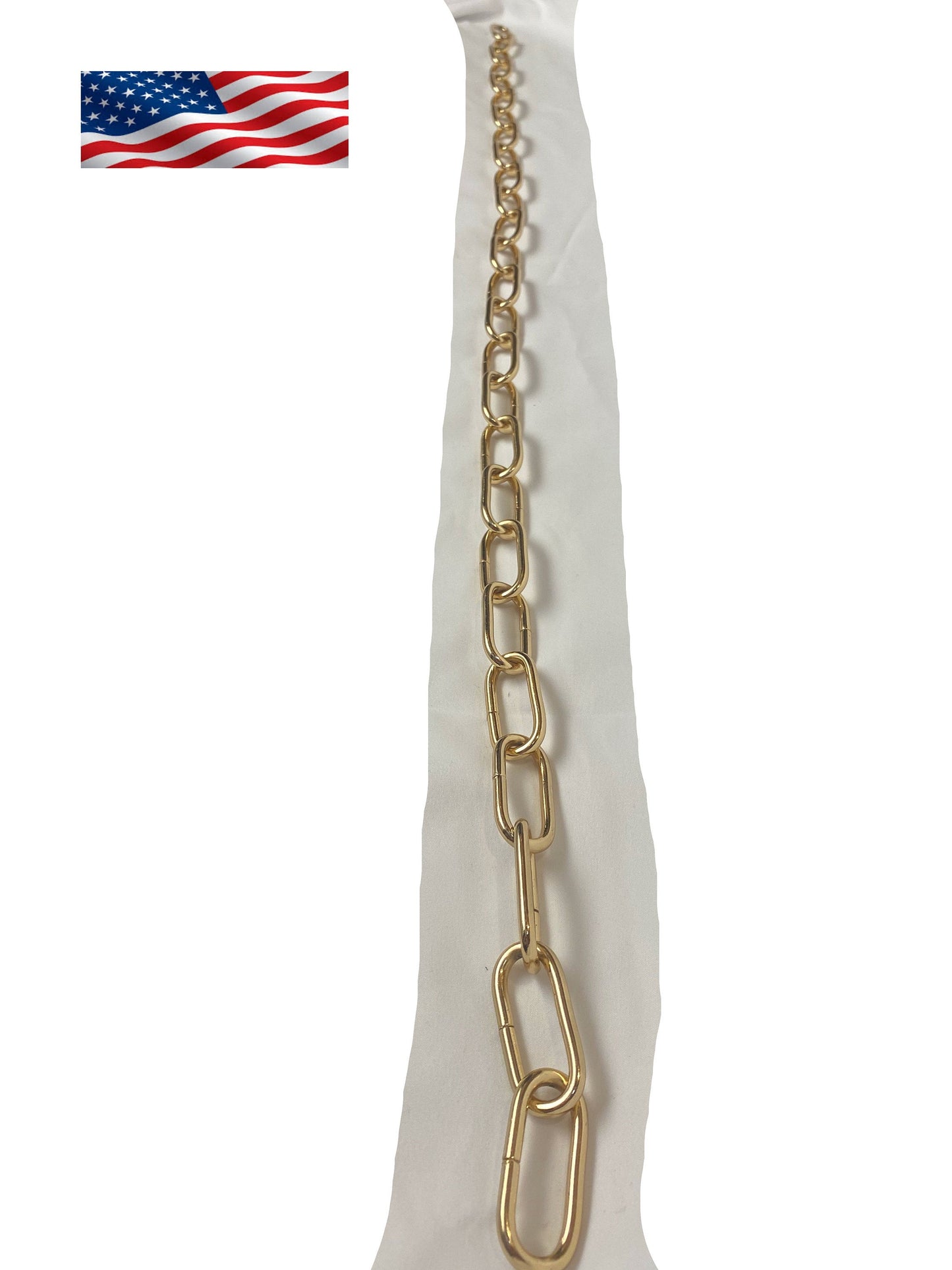 Heavy-Duty 3ft Gold Chandelier Chain – 4mm Iron Link Chain for Lighting & Home Décor