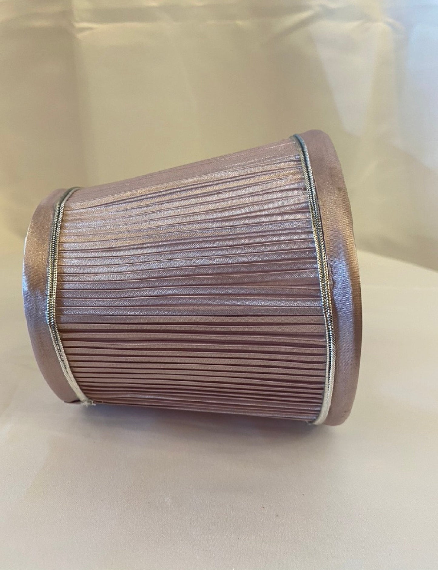 Handmade Pleated Satin Clip-On Lamp Shade,Elegant Small Shade for Chandeliers, Lamps