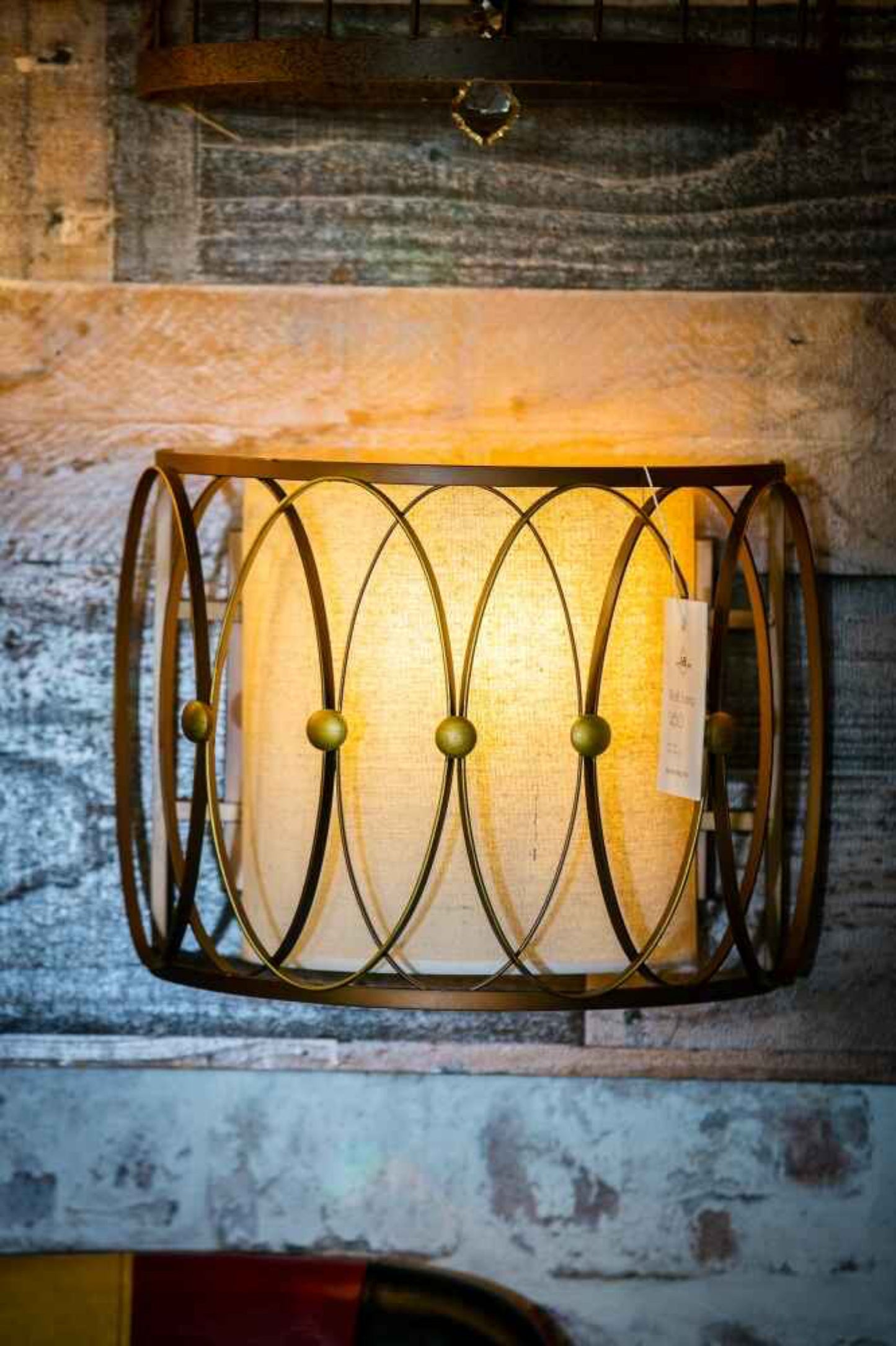 Modern Bronze Wall Sconce with Linen Fabric Shade