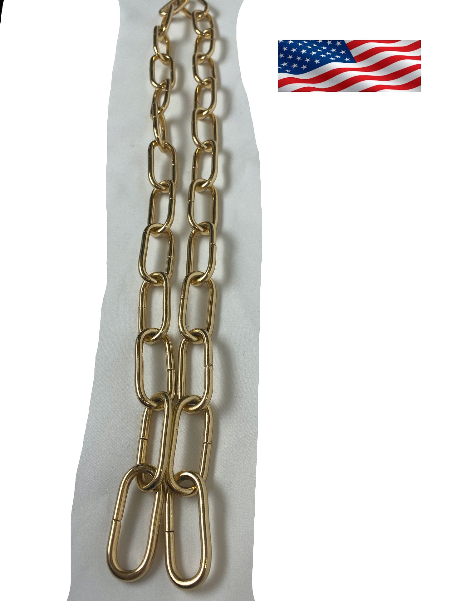 Heavy-Duty 3ft Gold Chandelier Chain – 4mm Iron Link Chain for Lighting & Home Décor