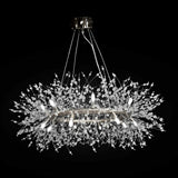 Modern chrome crystal chandelier with starburst design